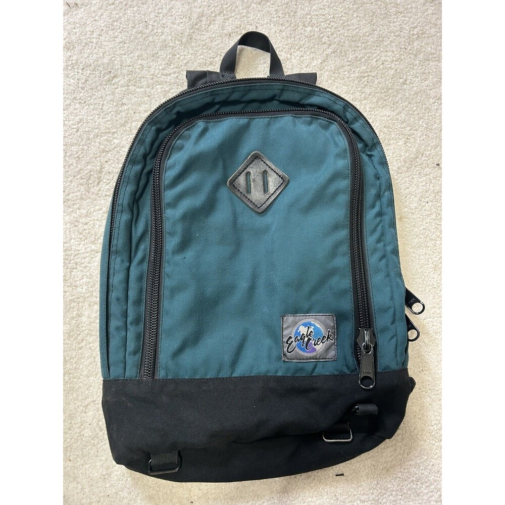 Vintage Eagle Creek Backpack 90s Green 100% Nylon Hiking Outdoor Day Pack